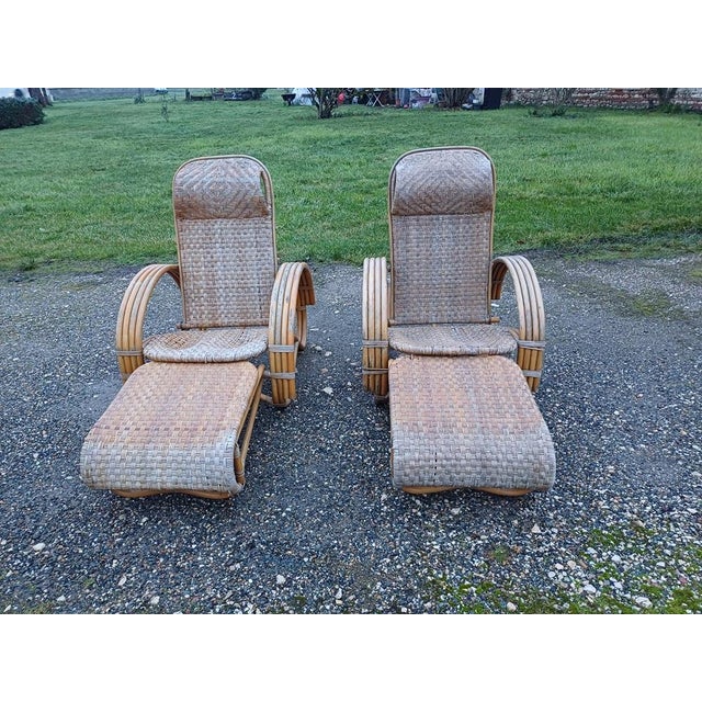 Rattan Deck Chairs, 1970, Set of 2 For Sale - Image 13 of 13
