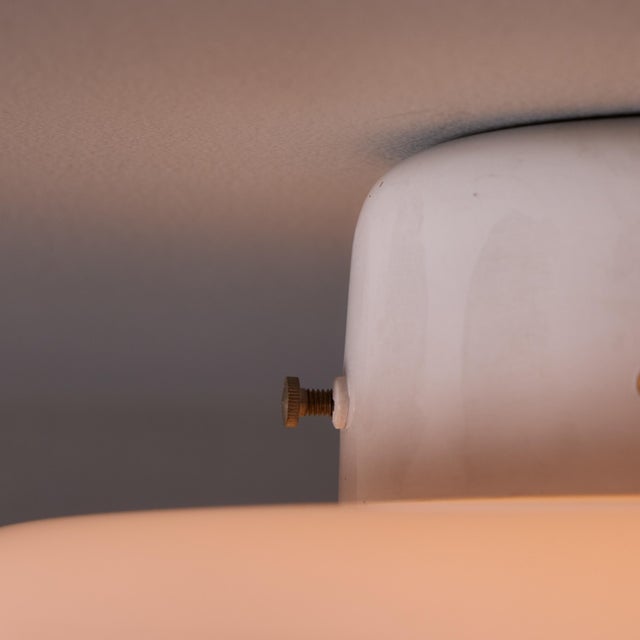 White Small Sergio Mazza 'Magnolia' Opaline Glass Ceiling or Wall Lamp for Quattrifolio For Sale - Image 8 of 17