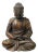 Chinese Golden Brown Lacquer Wooden Meditation Buddha Statue For Sale