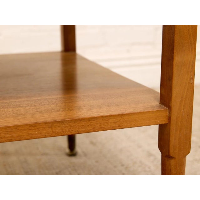 Mid-Century Modern Vintage Two-Tier Wood Side Table For Sale - Image 3 of 12