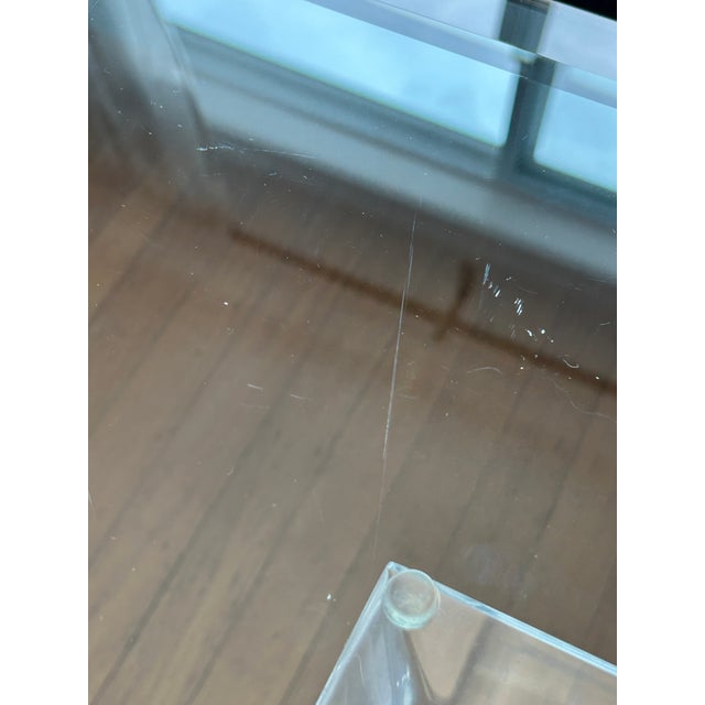 Transparent Vintage Helix Spiral Stacked Lucite Side Tables For Sale - Image 8 of 14