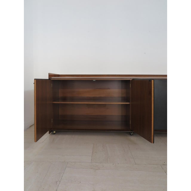 Wooden and Leather Artona Sideboard by Afra & Tobia Scarpa for Maxalto, Italy, 1970s For Sale - Image 6 of 18