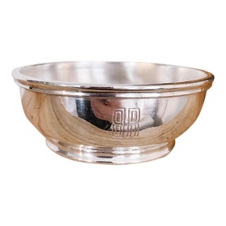 1930 Silver Plated Bowl From Burlington Route Railroad For Sale