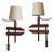 Pair Wooden Handscrew Clamp Lamp With Shade by Understated Design Los Angeles For Sale