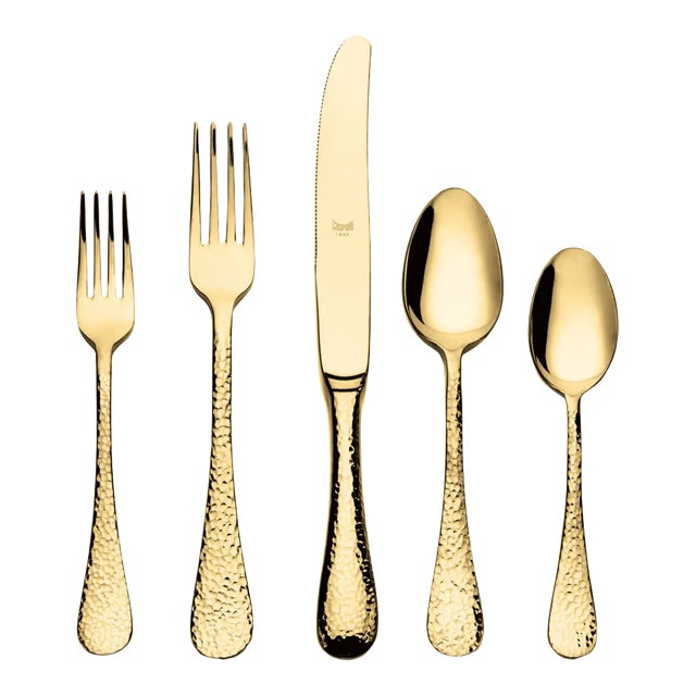 Mepra Epoque 5-Piece Flatware Set, Oro For Sale