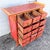 Vintage Chinese Hand Painted Red Angle Apothecary Dresser For Sale - Image 4 of 9