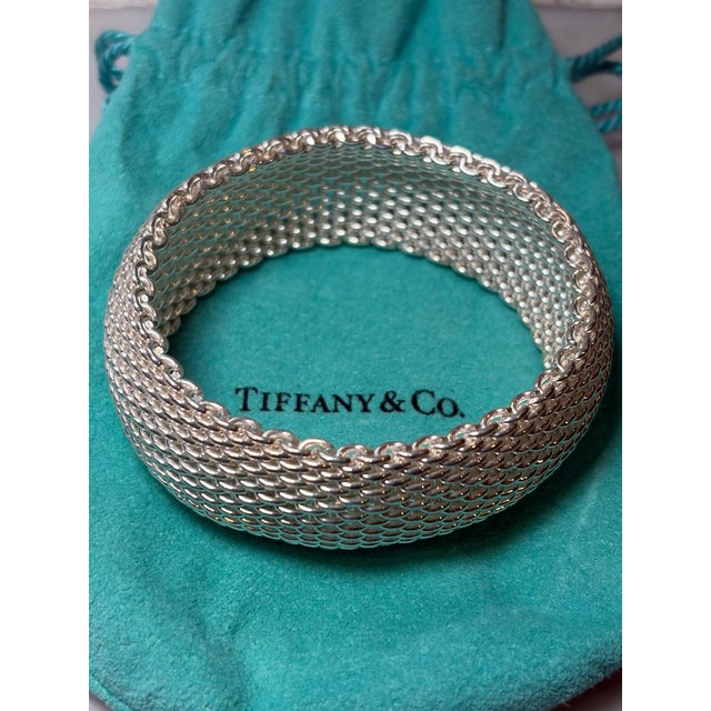 Tiffany & Co. Sterling Silver Somerset Mesh Weave Bracelet 116g For Sale - Image 6 of 7