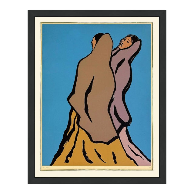 r.c. Gorman, Walking Women (Framed, Large Hand Signed Lithograph), 1979 For Sale