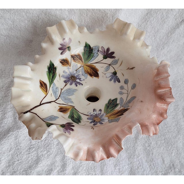 Antique Handmade Glass Centerpiece Vase, 1890 For Sale - Image 3 of 5