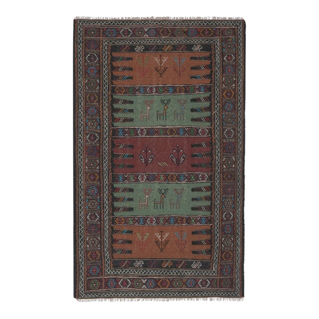 Animal Soumac Kilim Rug 3'4'' X 5'4'' For Sale