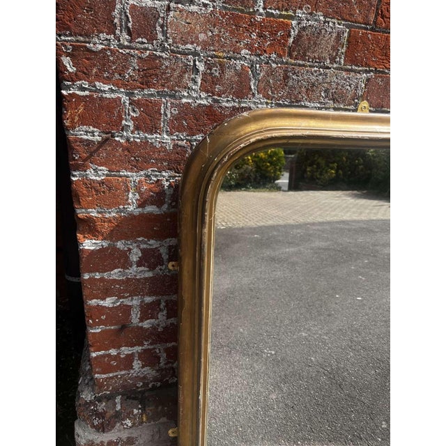 Large English 19th Century Arched Top Overmantle Mirror For Sale - Image 3 of 6