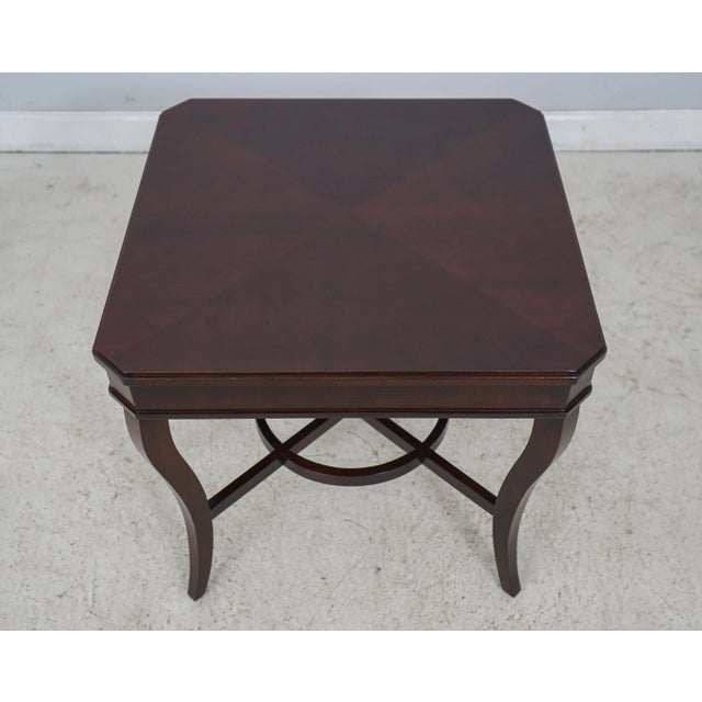 Modern Pair Sherrill Modern Design Cherry Lamp Tables For Sale - Image 3 of 13