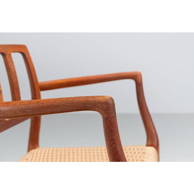 Model 66 Armchairs in Teak and Paper Cord by Niels Otto Moller, Denmark, 1970, Set of 4 For Sale - Image 12 of 15