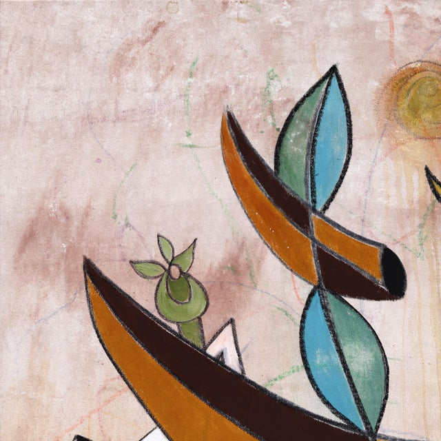 Jits on a Wire - Abstract Modern Organic Shape Mixed Media Artwork on Canvas by Rue Bootay For Sale - Image 4 of 9