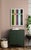 This piece features a row of colorful columns of opposing shapes made from acrylic paint and color pencil on paper. Colors...