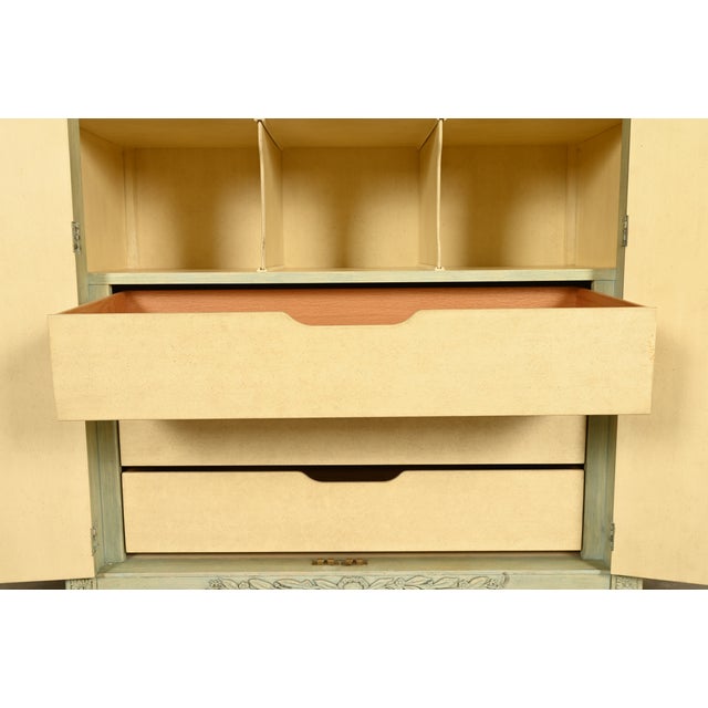 Wood Baker Furniture French Regency Louis XVI Cream Lacquered Armoire Dresser or Linen Press, Circa 1960s For Sale - Image 7 of 16