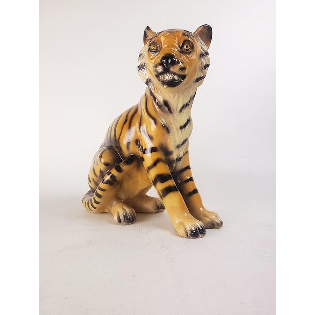 Ceramic Tiger Figurine, 1970s For Sale - Image 4 of 11