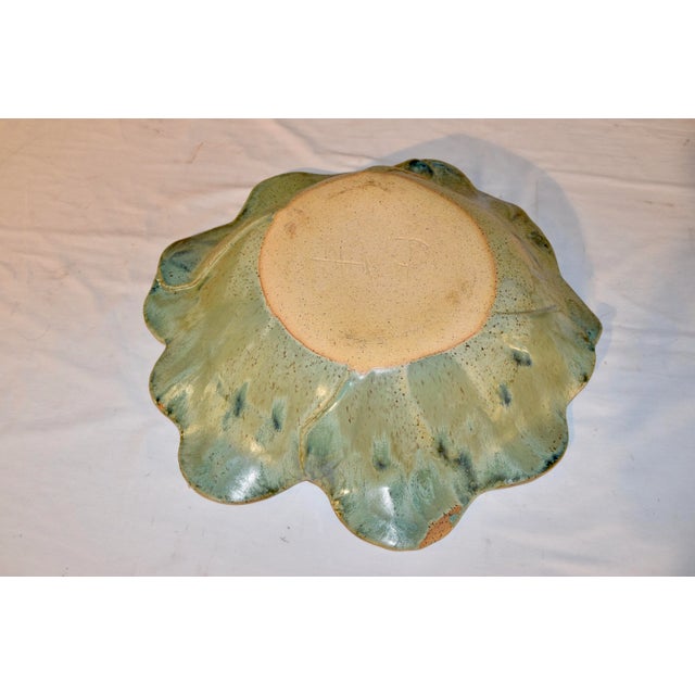 Hand Thrown Pottery Floral Bowl For Sale - Image 4 of 7