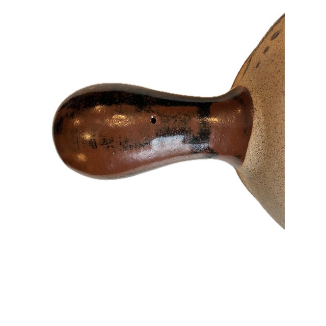 Vintage Mexican Tonala Folk Art Hand Painted Stoneware Ladle Pot For Sale - Image 9 of 11