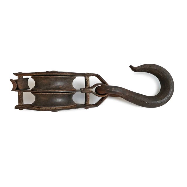 Antique Iron Pulley For Sale - Image 4 of 5