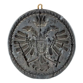 Dark Wax Butter Mold, 1737 For Sale