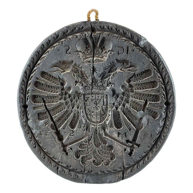Dark Wax Butter Mold, 1737 For Sale