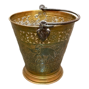 Decorative Brass Urn With Animal Motifs