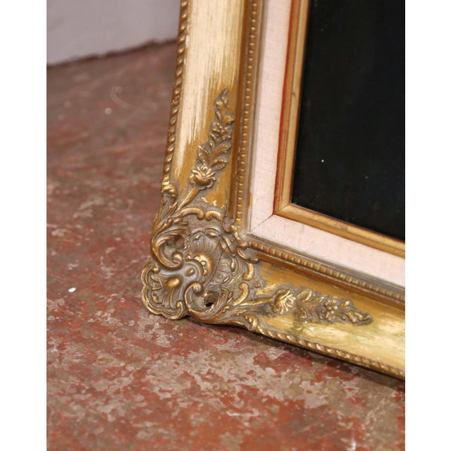 Tan 19th C. Italian Oil Painting of Holy Family With Saint John in Giltwood Frame For Sale - Image 8 of 9