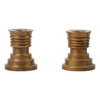 Art Deco Candleholders in Bronze, 1930s, Set of 2 For Sale
