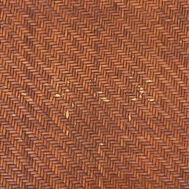 American 3-Tier Octagonal Faux Bamboo Side Table Woven Rattan Top For Sale - Image 10 of 10