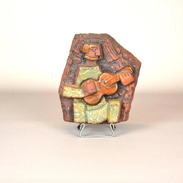 Guitarist Wall Plaque by Lars Bergsten, 1960s For Sale - Image 4 of 5