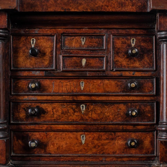 Scottish Miniature Burl Wood Chest of Drawers For Sale - Image 4 of 11