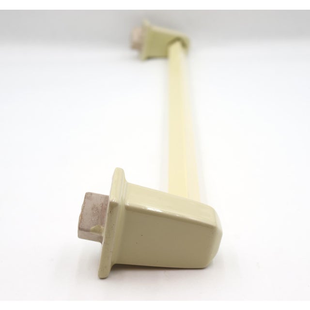 Vintage 27 In. Yellow Ceramic Towel Bar For Sale - Image 4 of 7