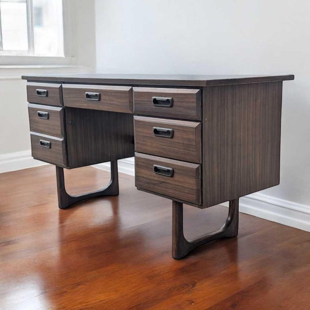 Mid-Century Desk – Laminate Top Desk, Vintage Wooden Desk, Retro Office Desk, Stylish Work Desk For Sale - Image 15 of 18