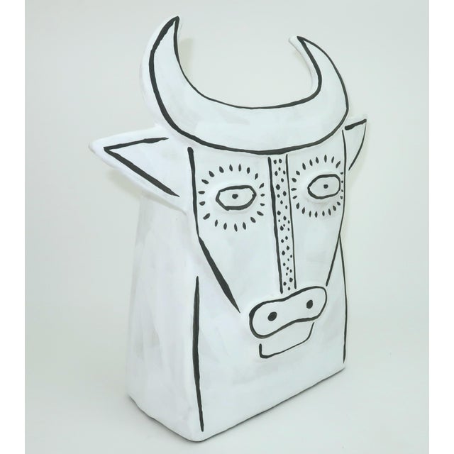 Thomas the Bull Ceramic Vase by Xiang Yang for Currey & Company For Sale - Image 9 of 10