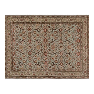 Vintage Persian Tabriz in Shades of Deep Terracotta, Blue, Gray and Beige Carpet For Sale