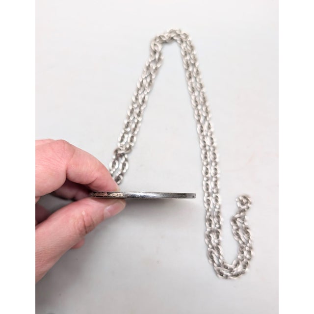 Vintage 1970s Signed Napier Silvertone Round Horoscope Pendant Necklace For Sale - Image 9 of 18
