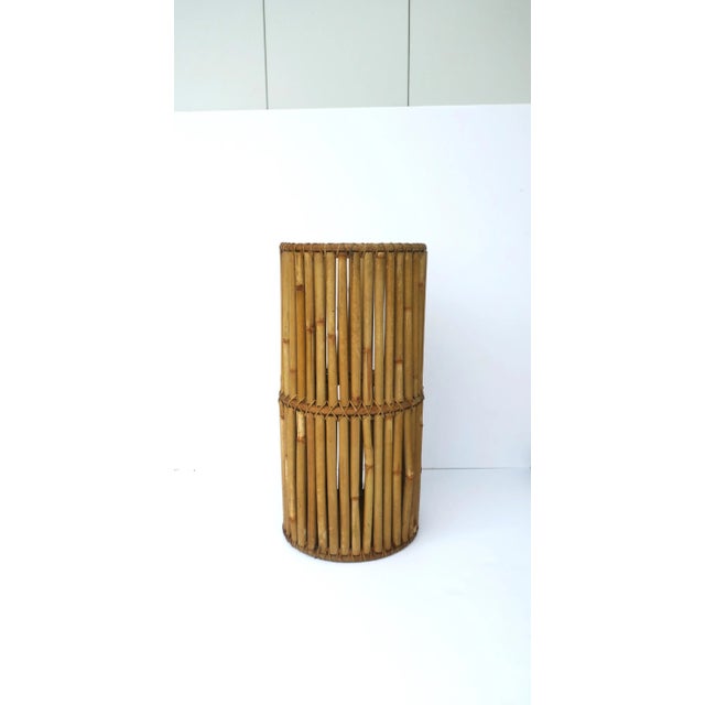 Wicker Bamboo Umbrella Holder Stand For Sale - Image 10 of 10