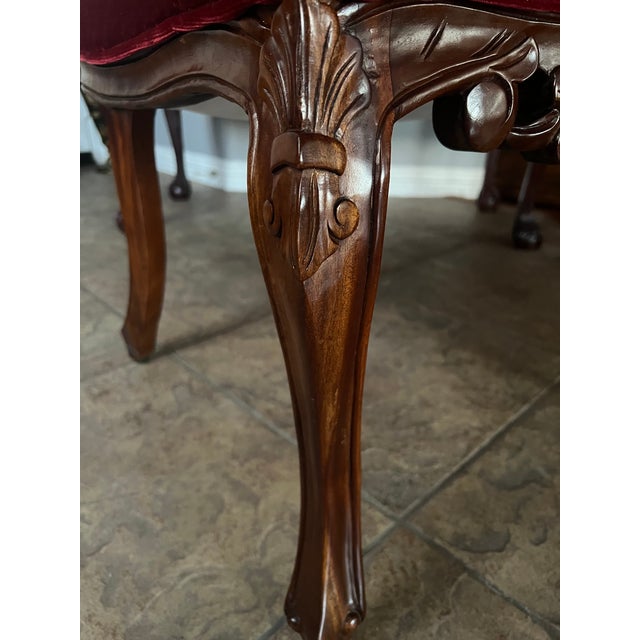 Early 19th Century Louis XV Style Chair With Red Velvet For Sale - Image 5 of 7