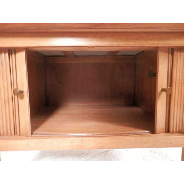 Marble Top End Tables With Tambour Doors - a Pair For Sale In New York - Image 6 of 8