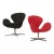 Authentic Arne Jacobsen Swan Lounge Chairs Model 3320 Fritz Hansen 1960s Danish Modern Egg For Sale