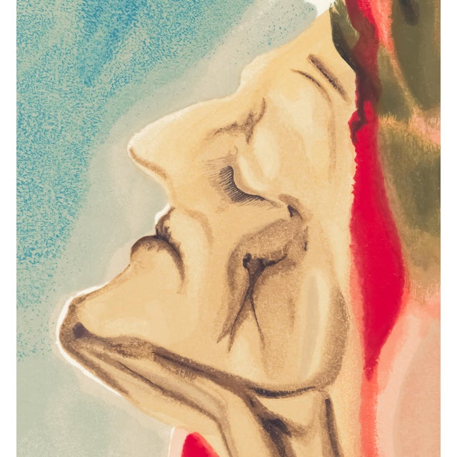 Abstract 1963 Dalí Divine Comedy Engraving Paradis Chant 7 "Dante Sceptique" (Dante Doubtful) For Sale - Image 3 of 8