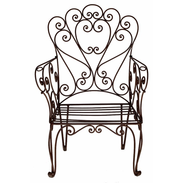 Brown Vintage Wrought Iron Garden Chairs, Set/3 For Sale - Image 8 of 12