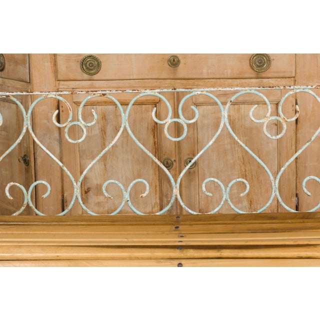 Brown 1920s French Rustic Iron Garden Bench with Scrolling Motifs and Slatted Seat For Sale - Image 8 of 12