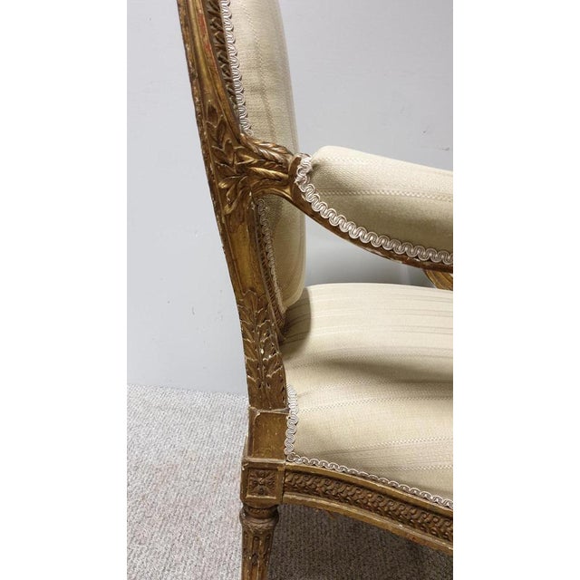 Antique Louis XV French Gilt Armchair, 1880 For Sale - Image 10 of 16