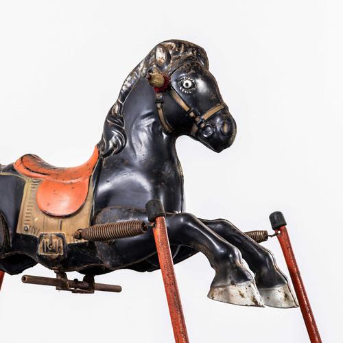 Vintage Painted Tin Plate Rocking Horse from Mobo, 1960s For Sale - Image 9 of 9