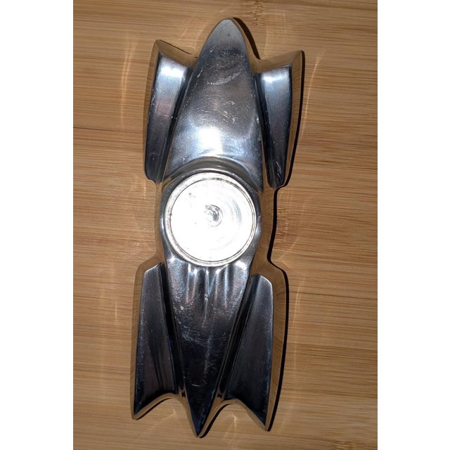 Chrome Vintage Cast Aluminum Roadster Car Ashtray Candle Holder Mid-Century Art Deco "P" Mark For Sale - Image 8 of 13