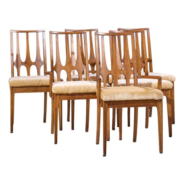 Broyhill Brasilia Mid Century Walnut Dining Chairs - Set of 6 For Sale