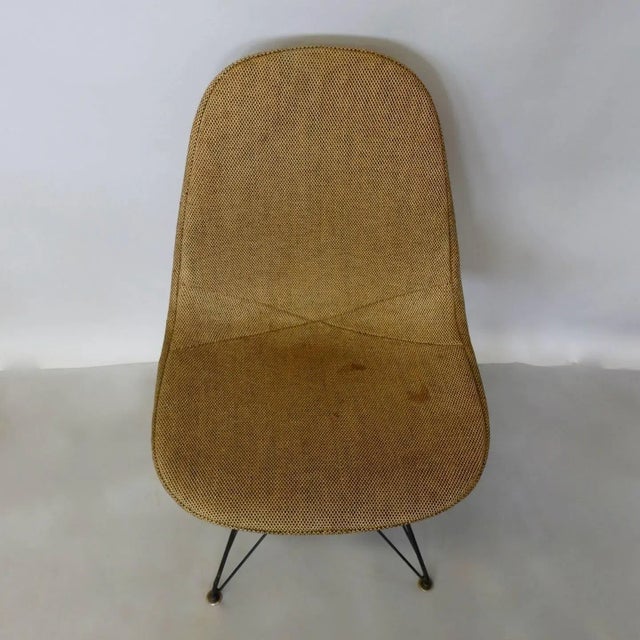 Metal Early Eames Herman Miller DKR Chairs on Eiffel Tower Bases With Covers - a Pair For Sale - Image 7 of 13