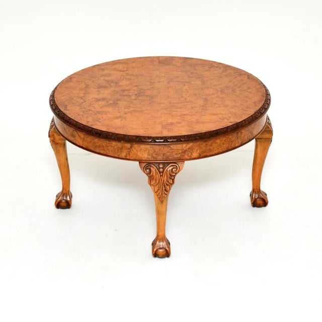 Antique Burr Walnut Coffee Table, 1920s For Sale - Image 6 of 6